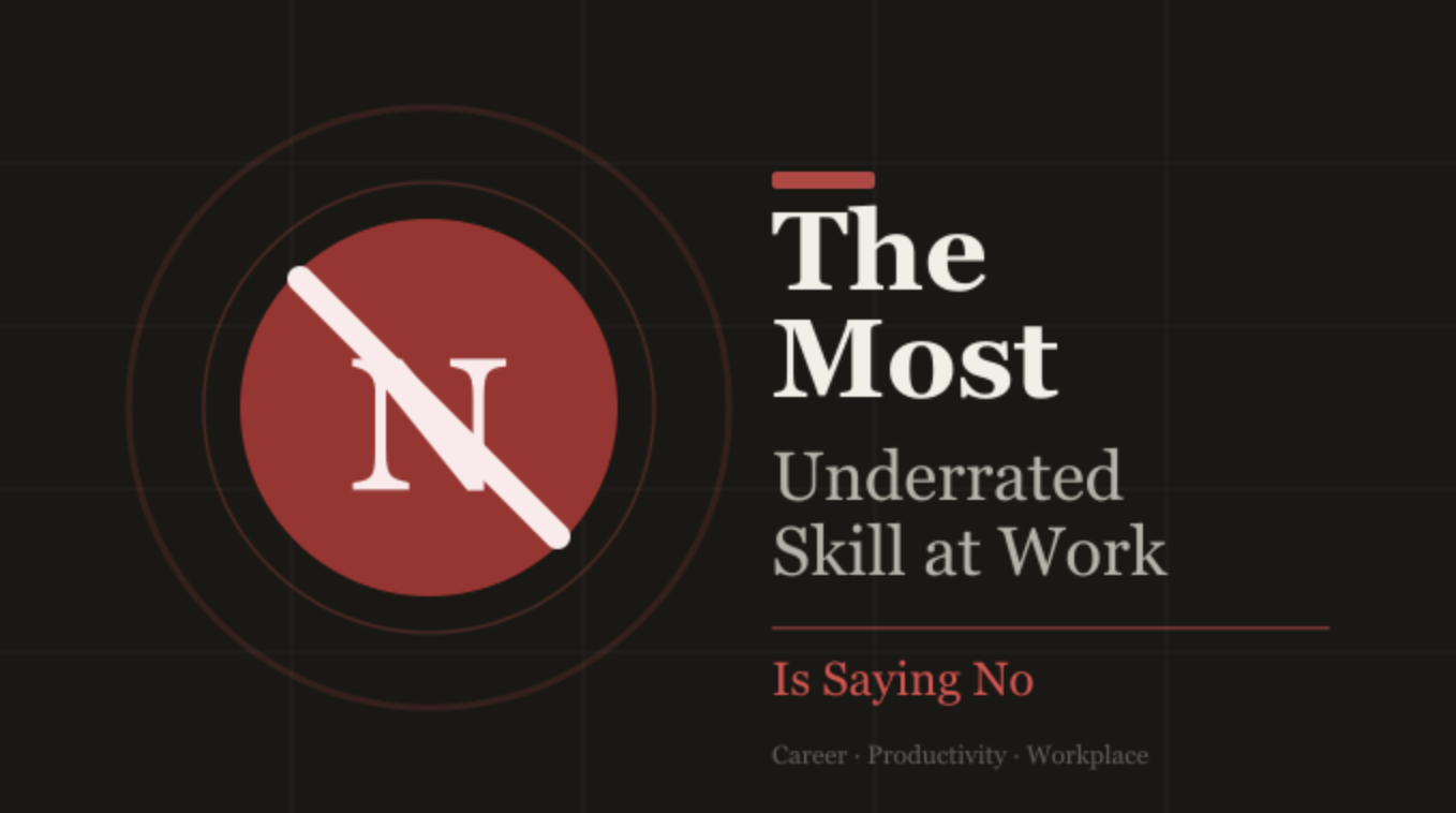 The Most Underrated Skill at Work Is Saying No
